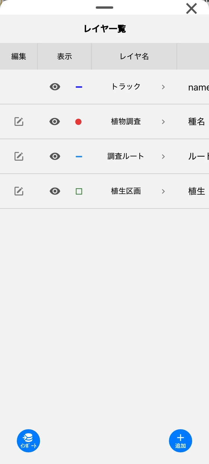 レイヤ管理